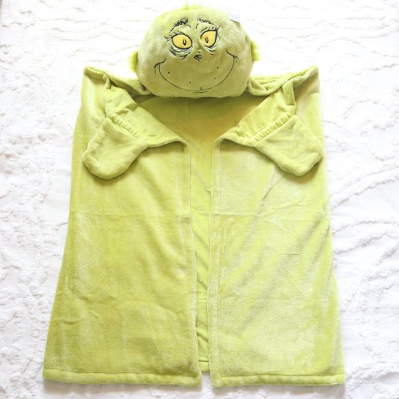 The Grinch Dr. Suess | Soft Wearable Hooded Throw Blanket Christmas Gift NWT |OS - Picture 3 of 8